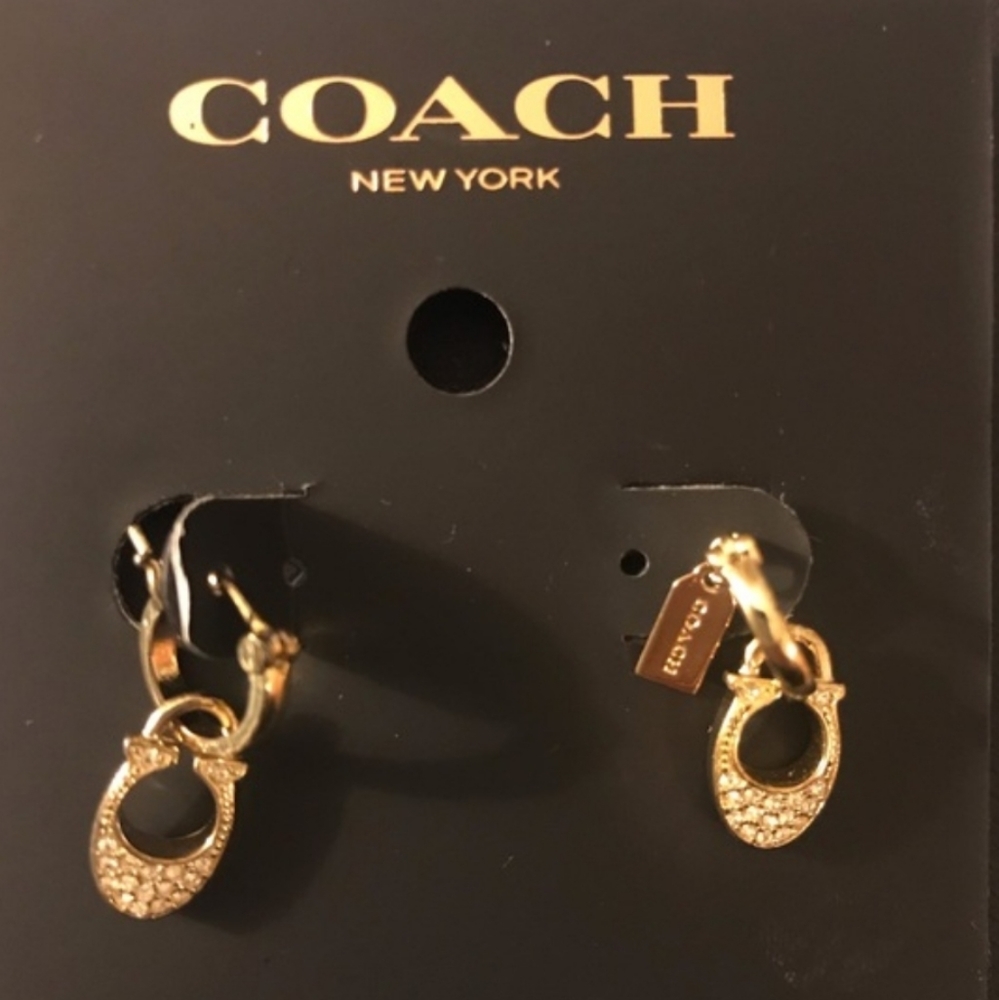 Coach signature C gold tone earrings - Picture 2 of 3